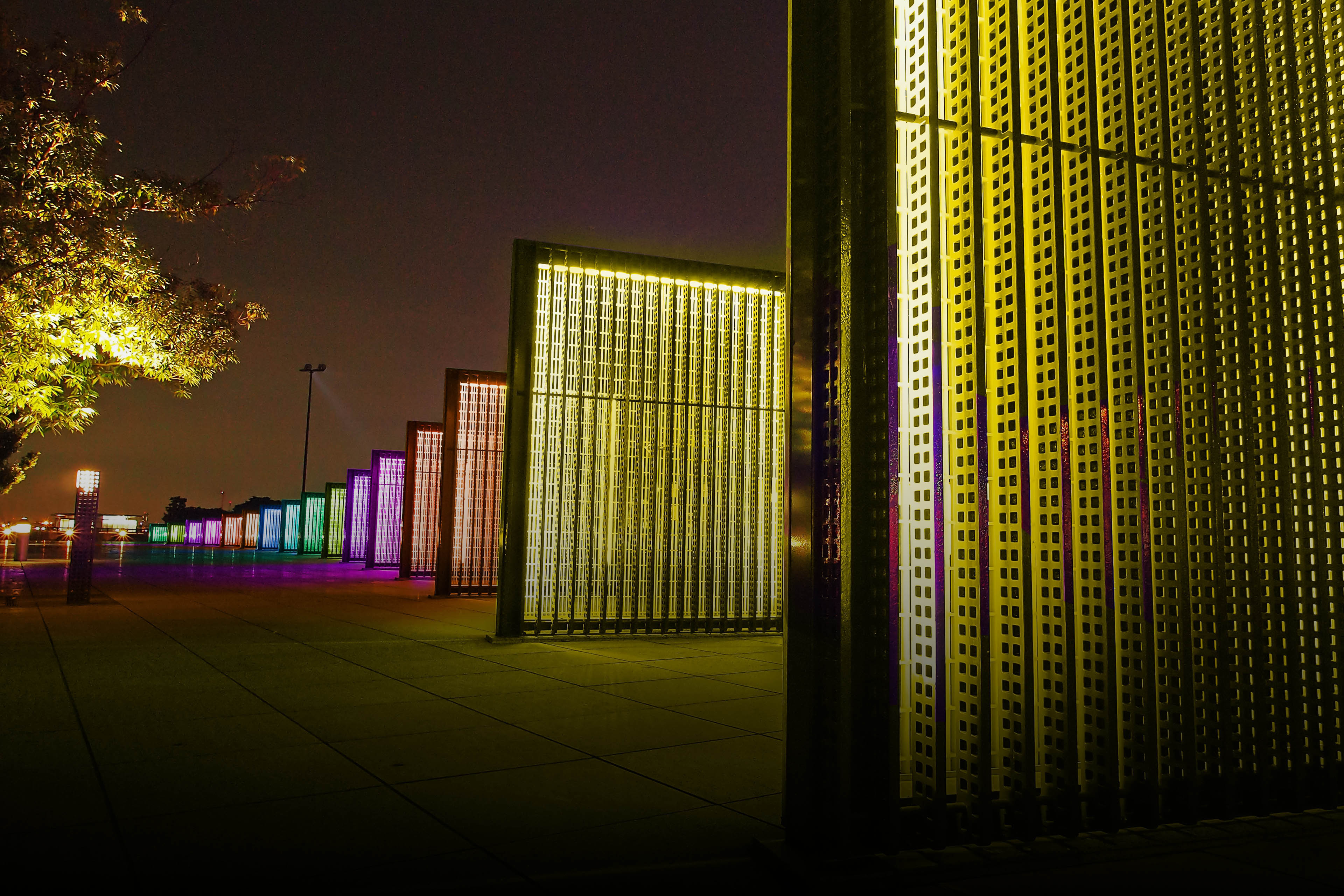 Light installation in Yokohama Bay Area